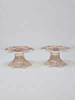 Duncan & Miller Murano Pink Candlesticks -Pair