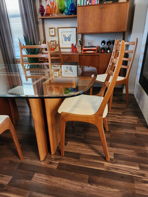 Danish Teak Ladderback Dining Chairs by Korup