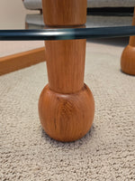 Postmodern Teak & Glass Coffee Table