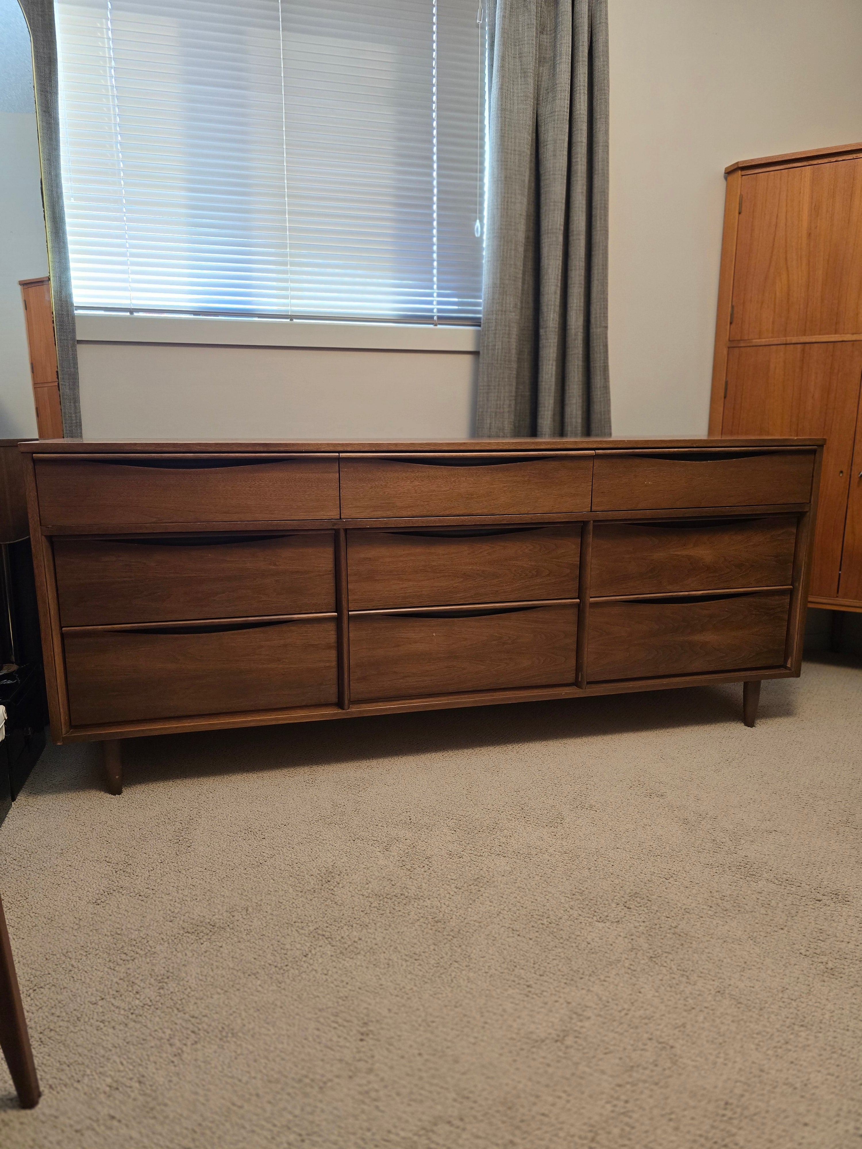 MCM Walnut Lowboy Dresser