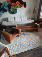 RS Associates Teak & Smoked Glass End Table