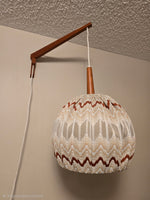 Teak & Missoni-Style Knit Wall Mount Lamp