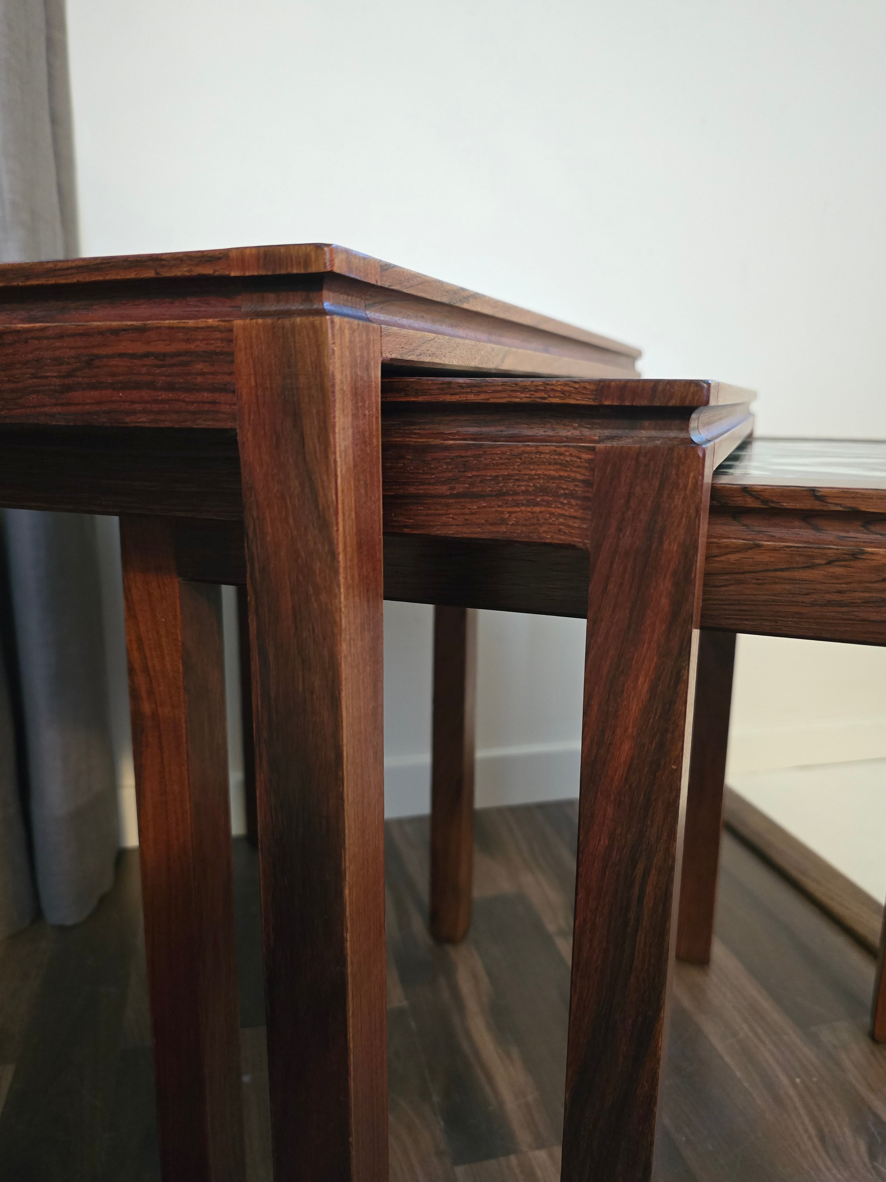 Danish Rosewood & Tile Nesting Tables