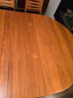 Niels Bach Danish Solid Teak Round Pedestal Dining Table