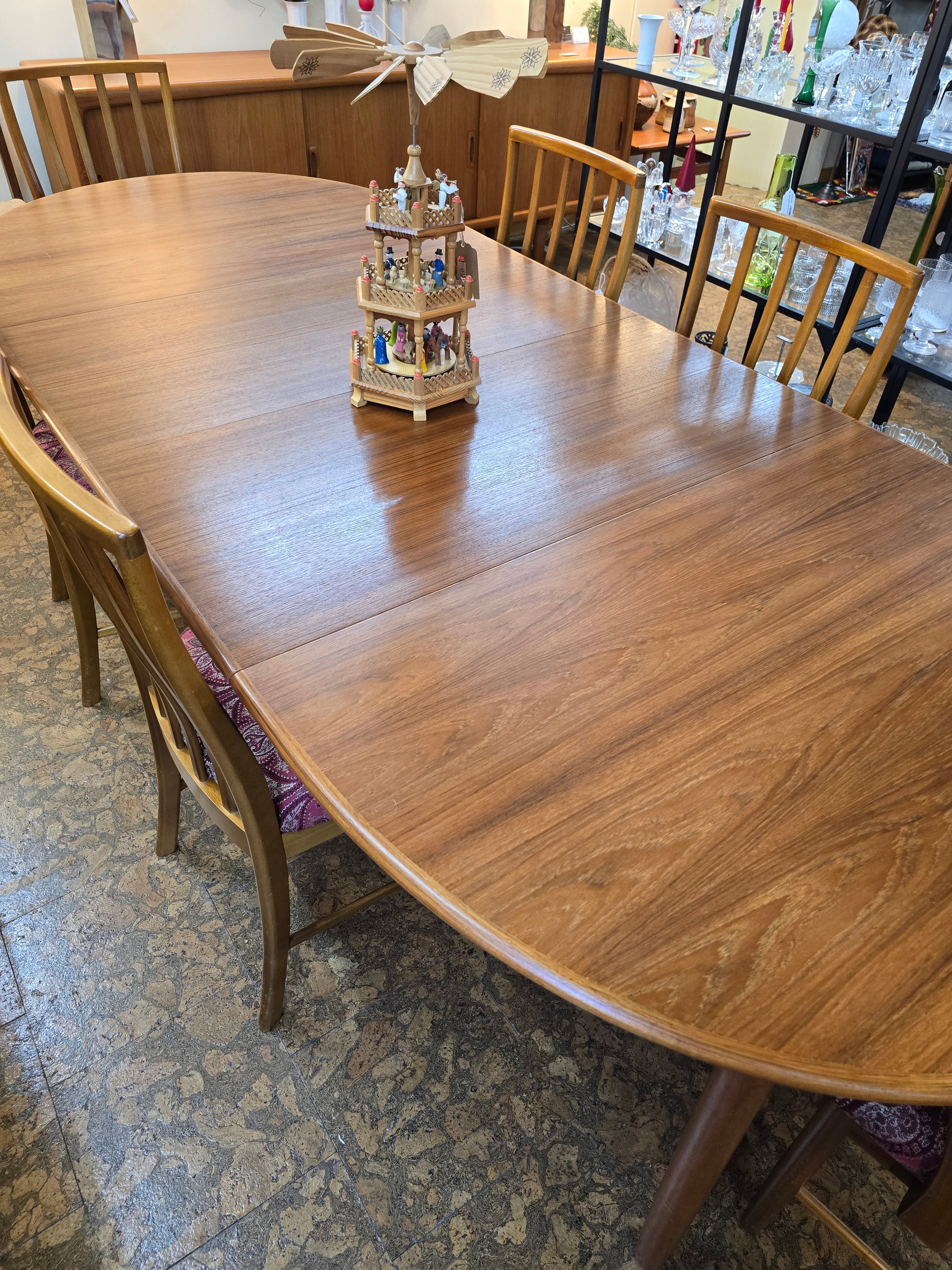 Danish Teak Oval Dining Room Table