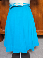 Bess Art Paris Aqua Blue Dress w/ Belt