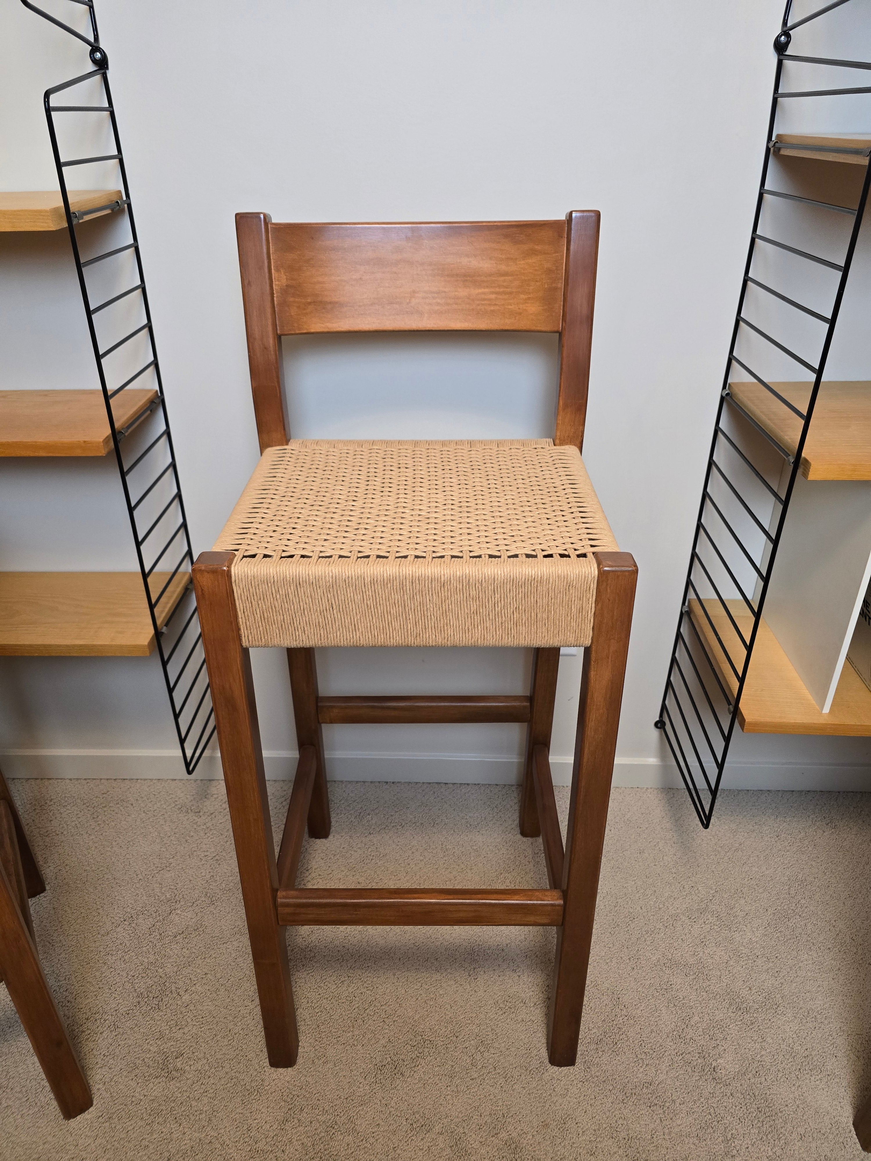 Danish Cord Bar Stools x4