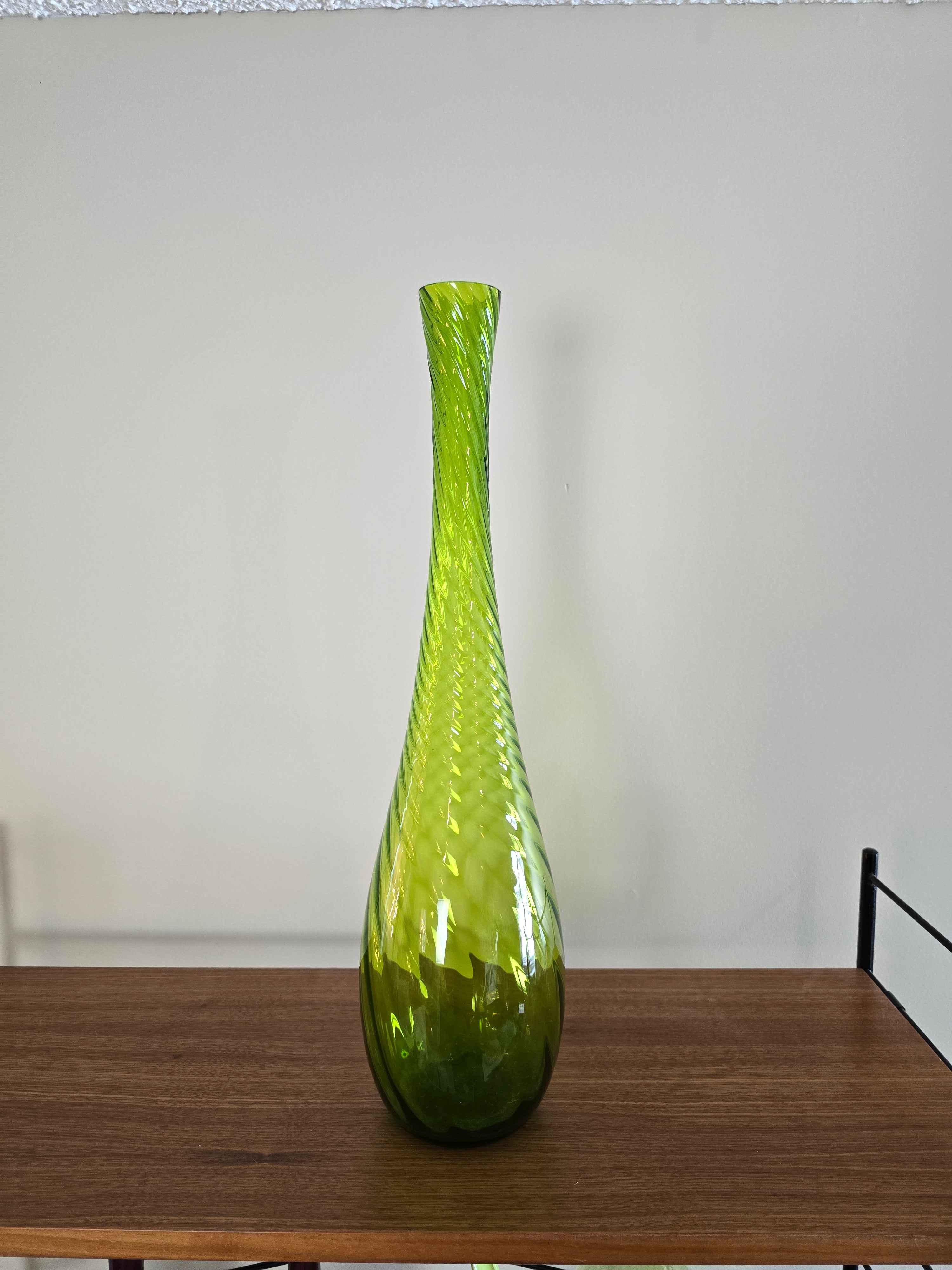 Japanese Glass Green Vase