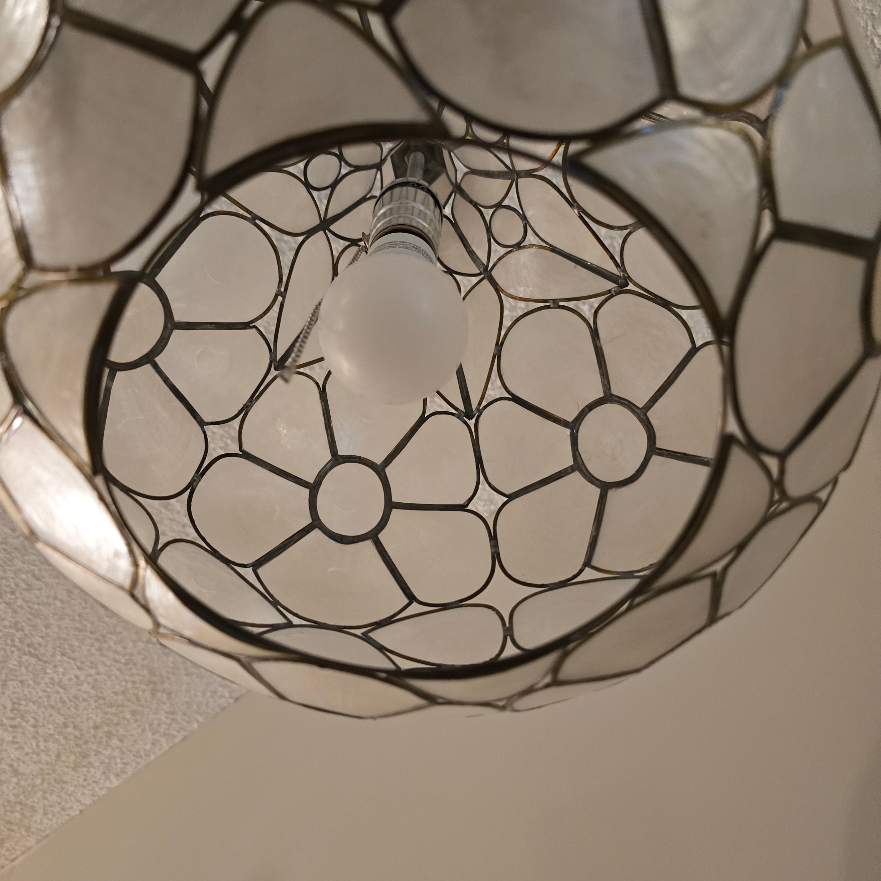 Capiz Shell Teardrop Swag Lamp