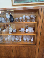 German Walnut Locking Cabinet w/ Glass Doors