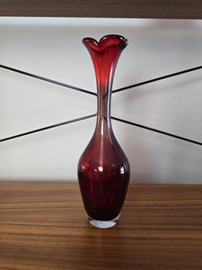 Aseda Deep Red Trumpet Vase