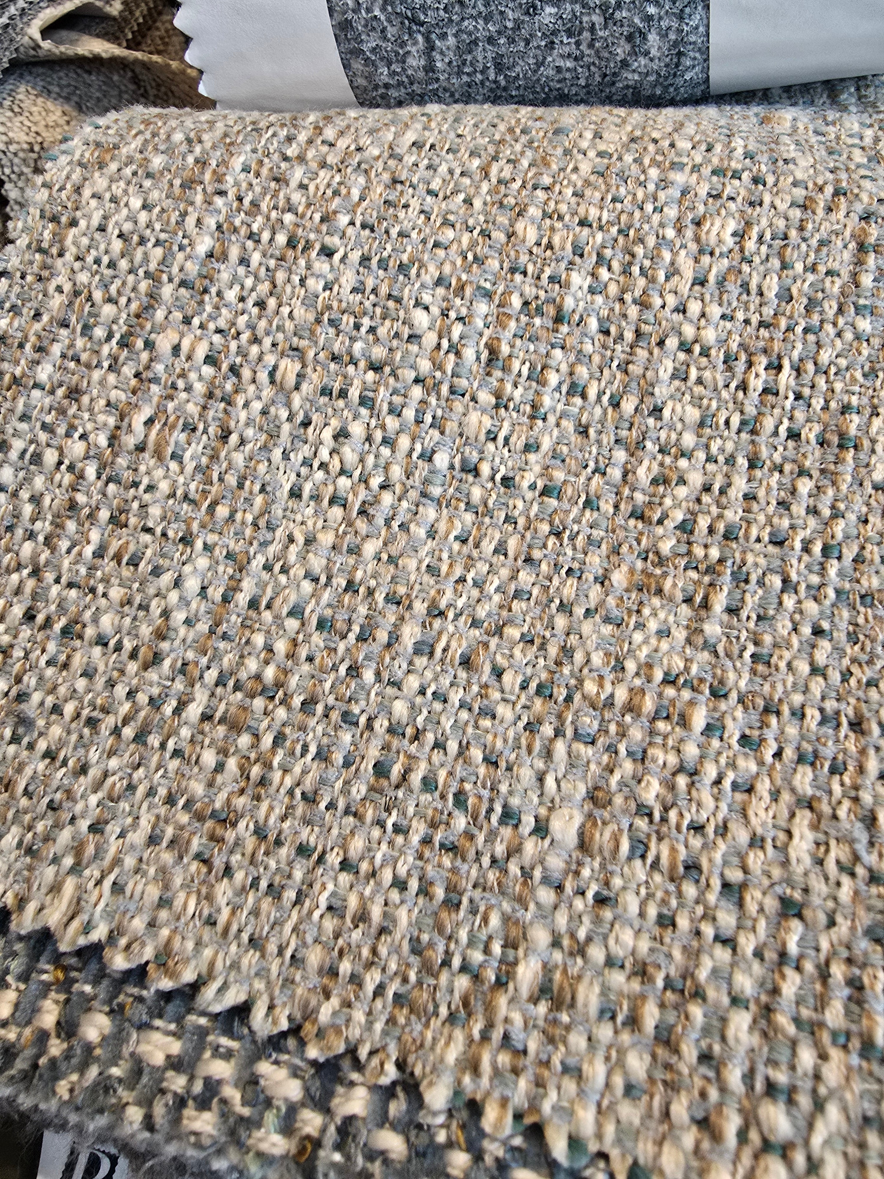 Tweed & Teak Four Seat Sofa
