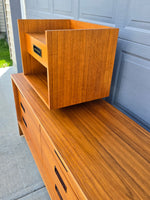 Teak 9 Drawer Dresser & Nightstand