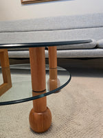 Postmodern Teak & Glass Coffee Table
