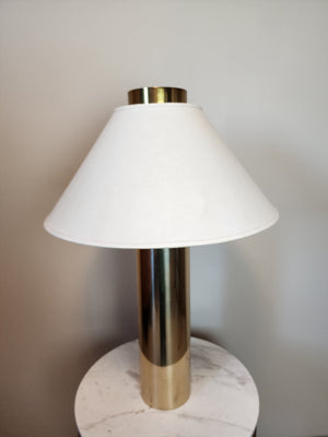 Vintage Brass Cylinder Table Lamp