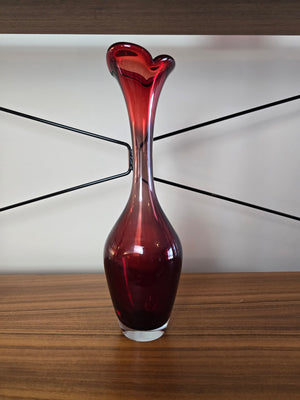 Aseda Deep Red Trumpet Vase