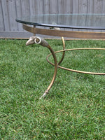 Hollywood Regency Rams Head Coffee Table