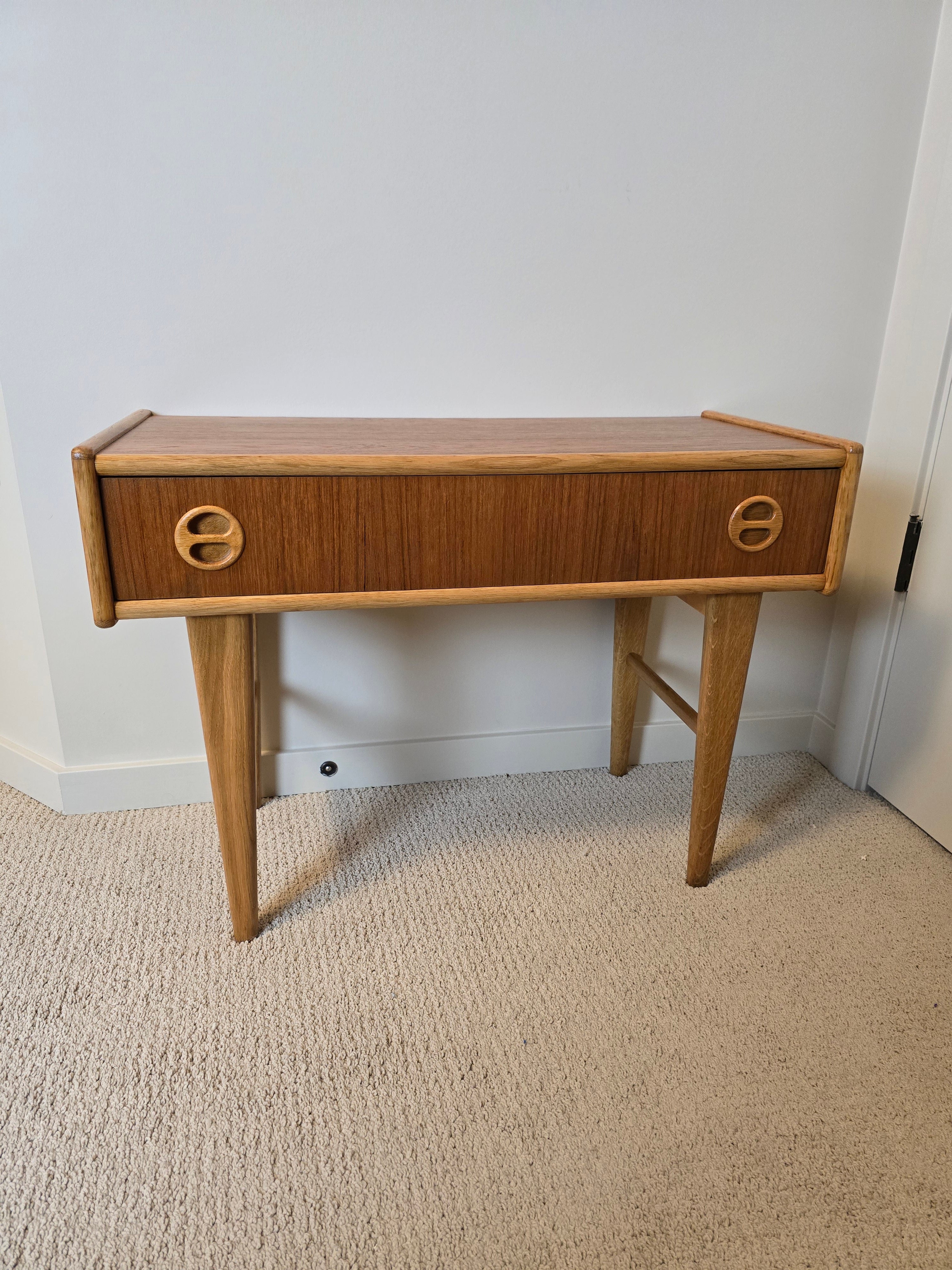 Swedish Teak & White Oak Side Table by Carlstrom & Co