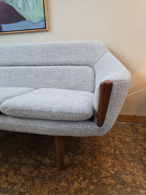 Tweed & Teak Four Seat Sofa
