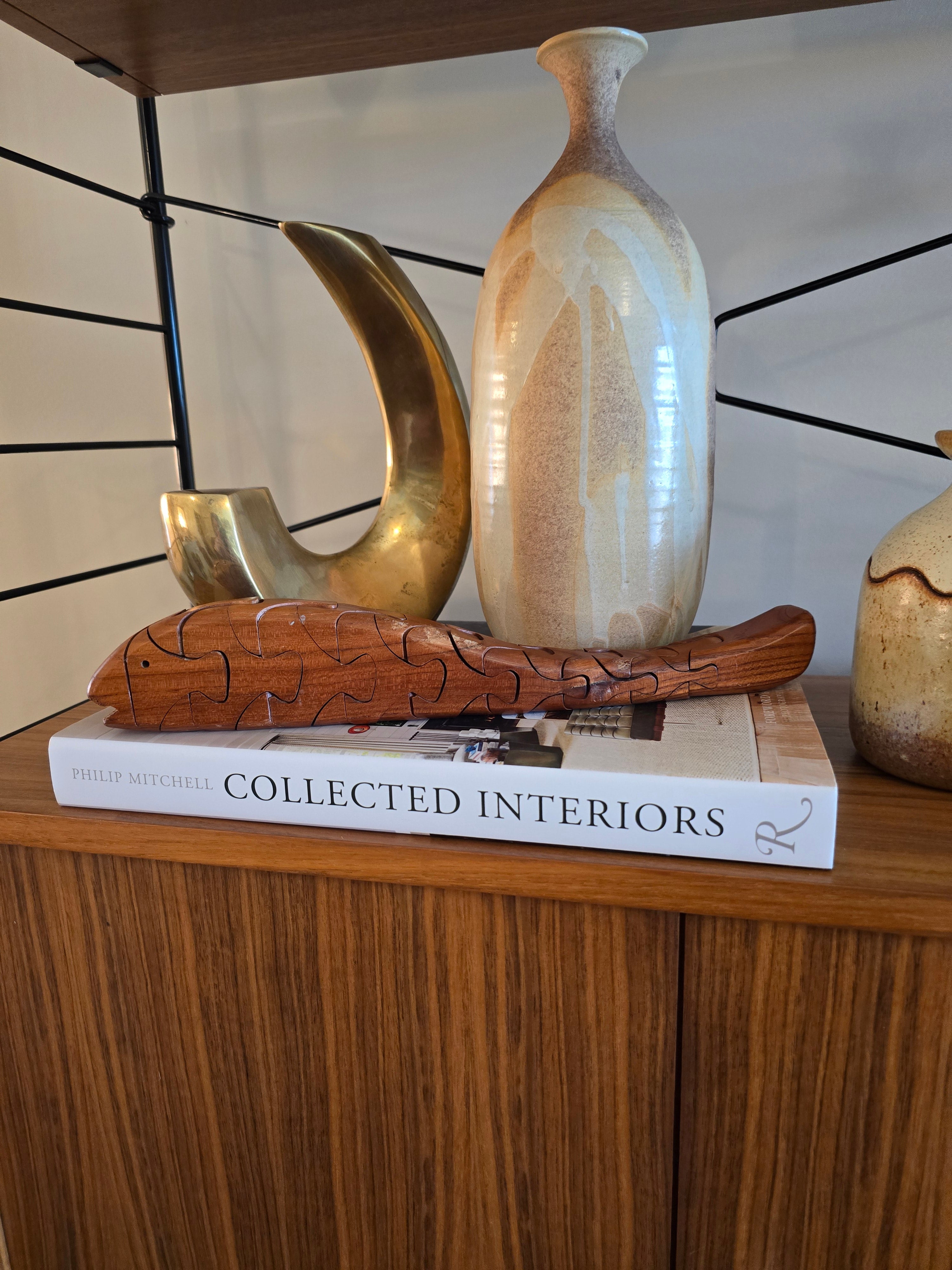 Teak Articulated Fish Puzzle