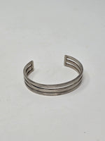 Modernist Silver Triple Band Bangle
