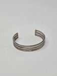 Modernist Silver Triple Band Bangle