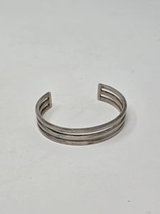 Modernist Silver Triple Band Bangle