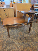 Kaufman Walnut Two-Tiered Walnut End Table
