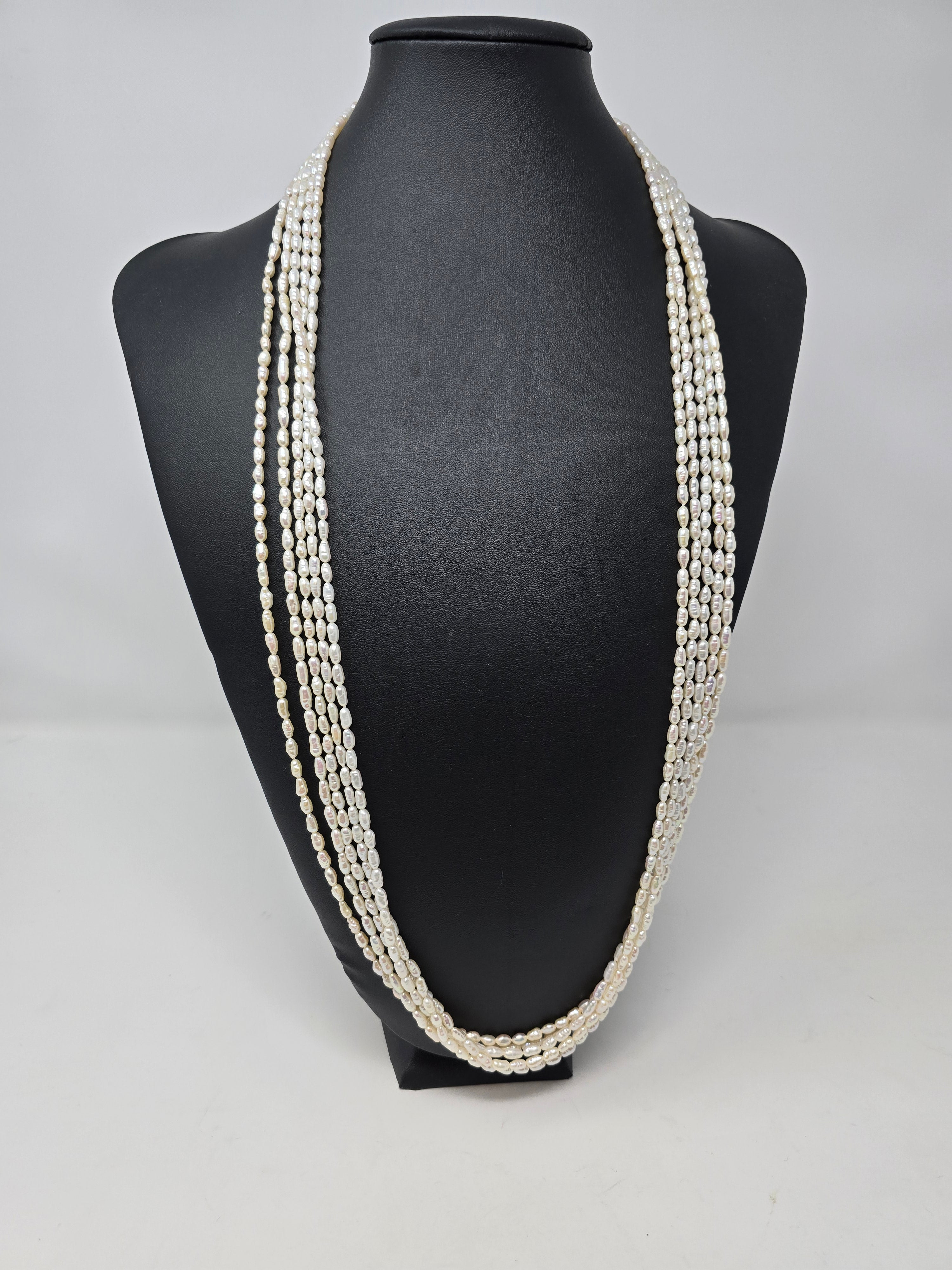 Single Strand of Rice Pearl Necklace