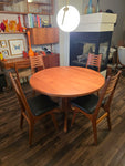 Niels Bach Danish Solid Teak Round Pedestal Dining Table