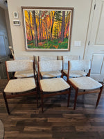 Frem Rojle Solid African Teak Dining Chairs x6