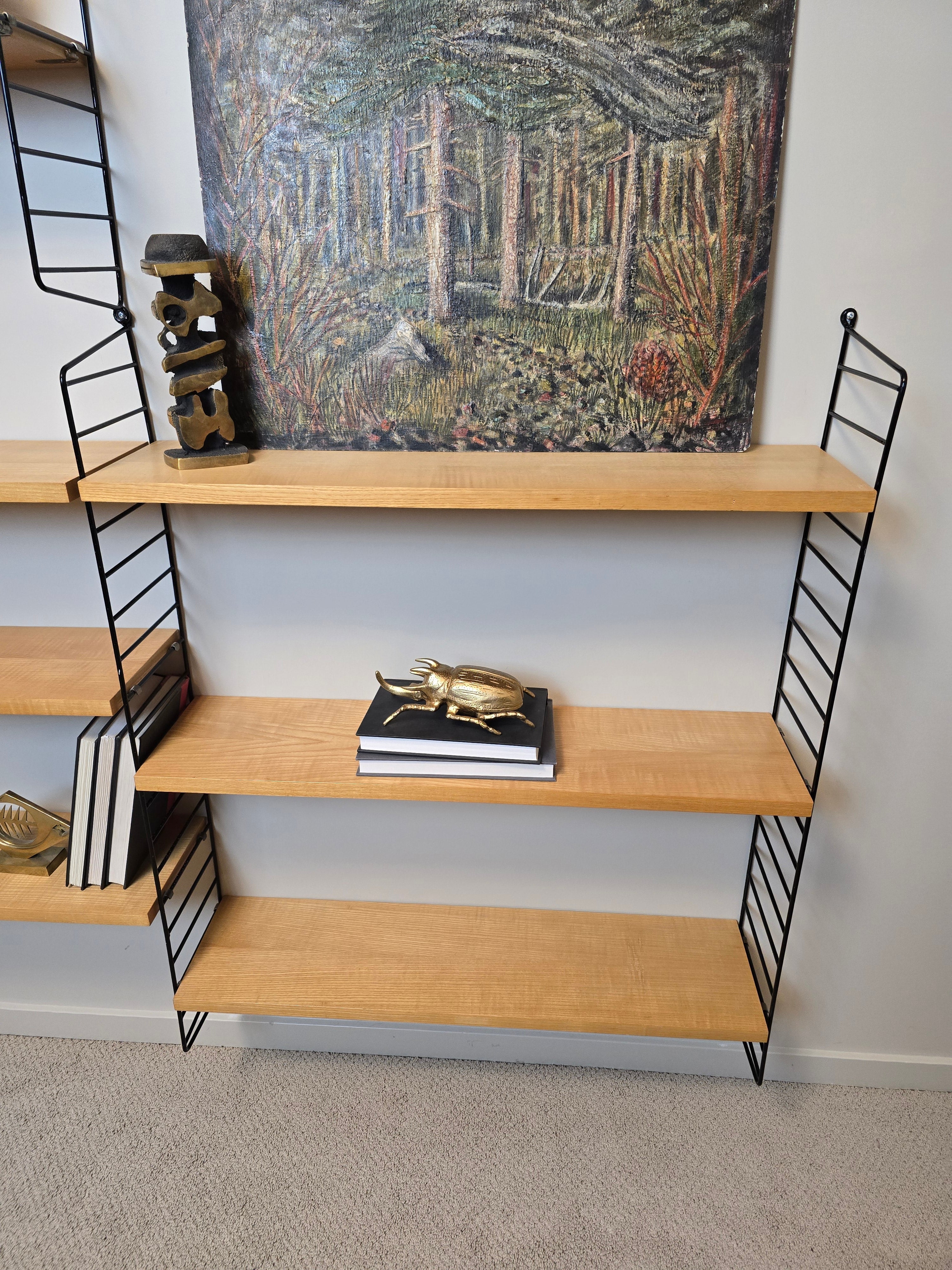 String Modular Shelf System in Black & Ash