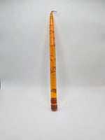 Lucite Candle - Orange w/ Gold Flakes
