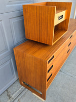 Teak 9 Drawer Dresser & Nightstand