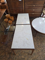 Beaucraft Marble & Walnut End Tables - Pair