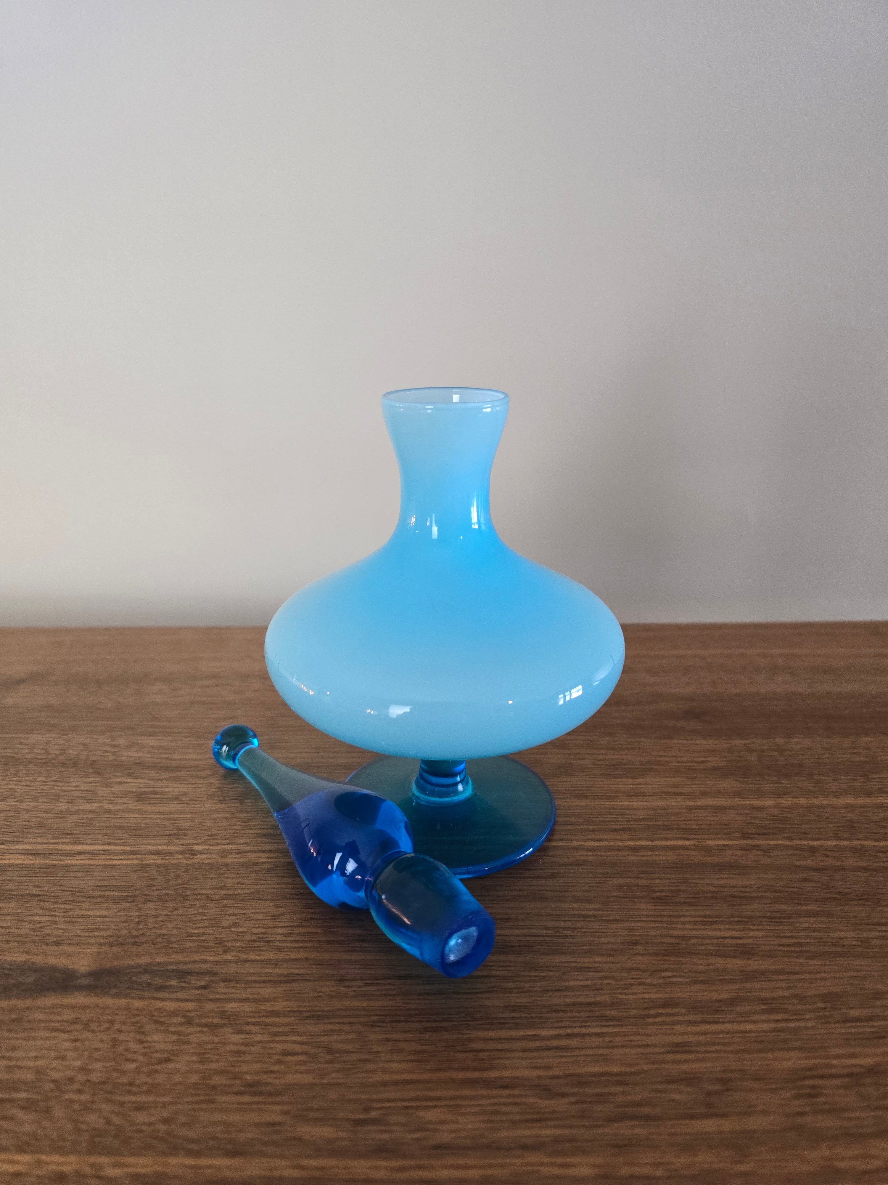 Empoli Cased Glass Light Teal Mini Decanter