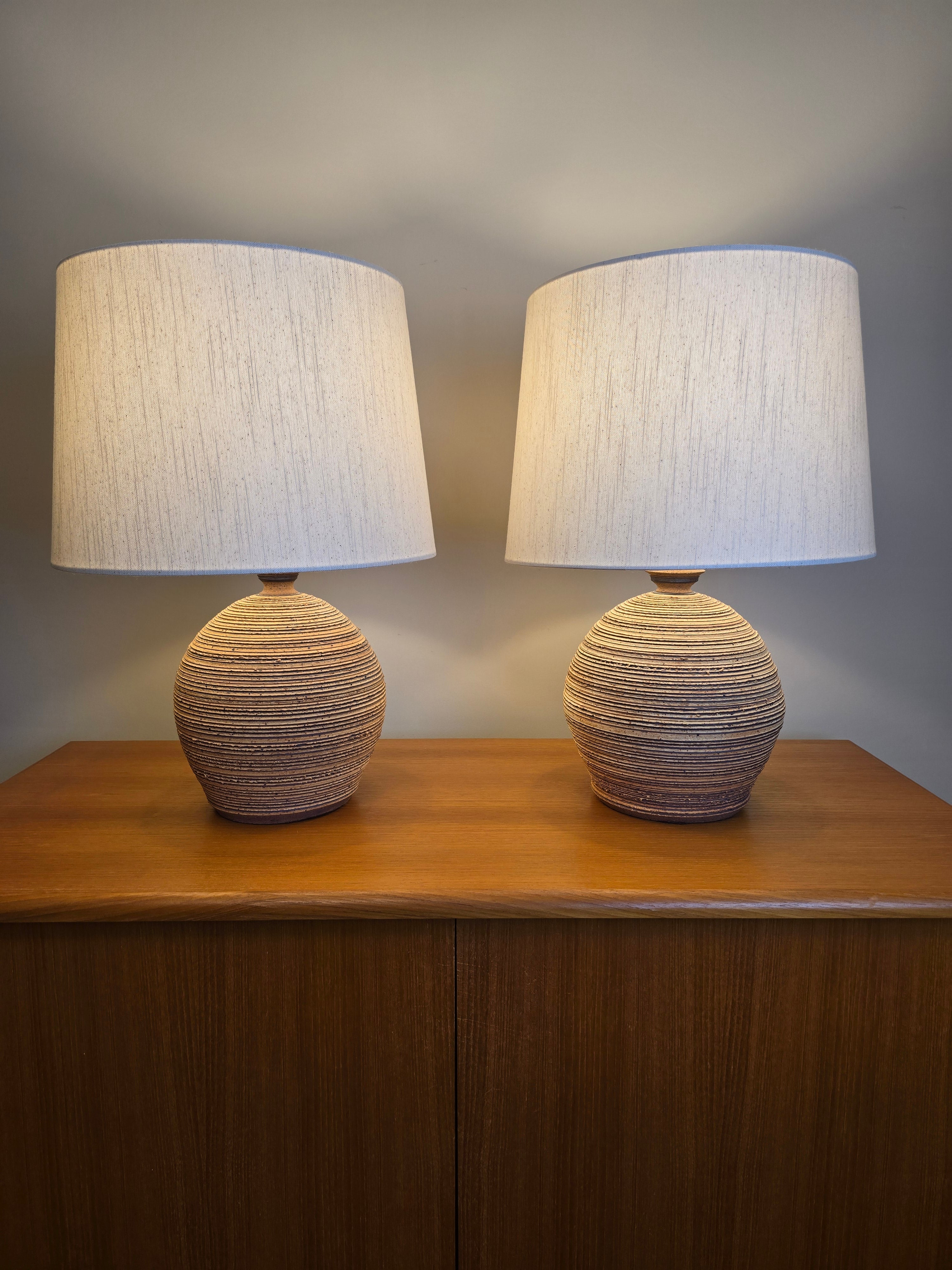 Pair of Studio Pottery Lamps