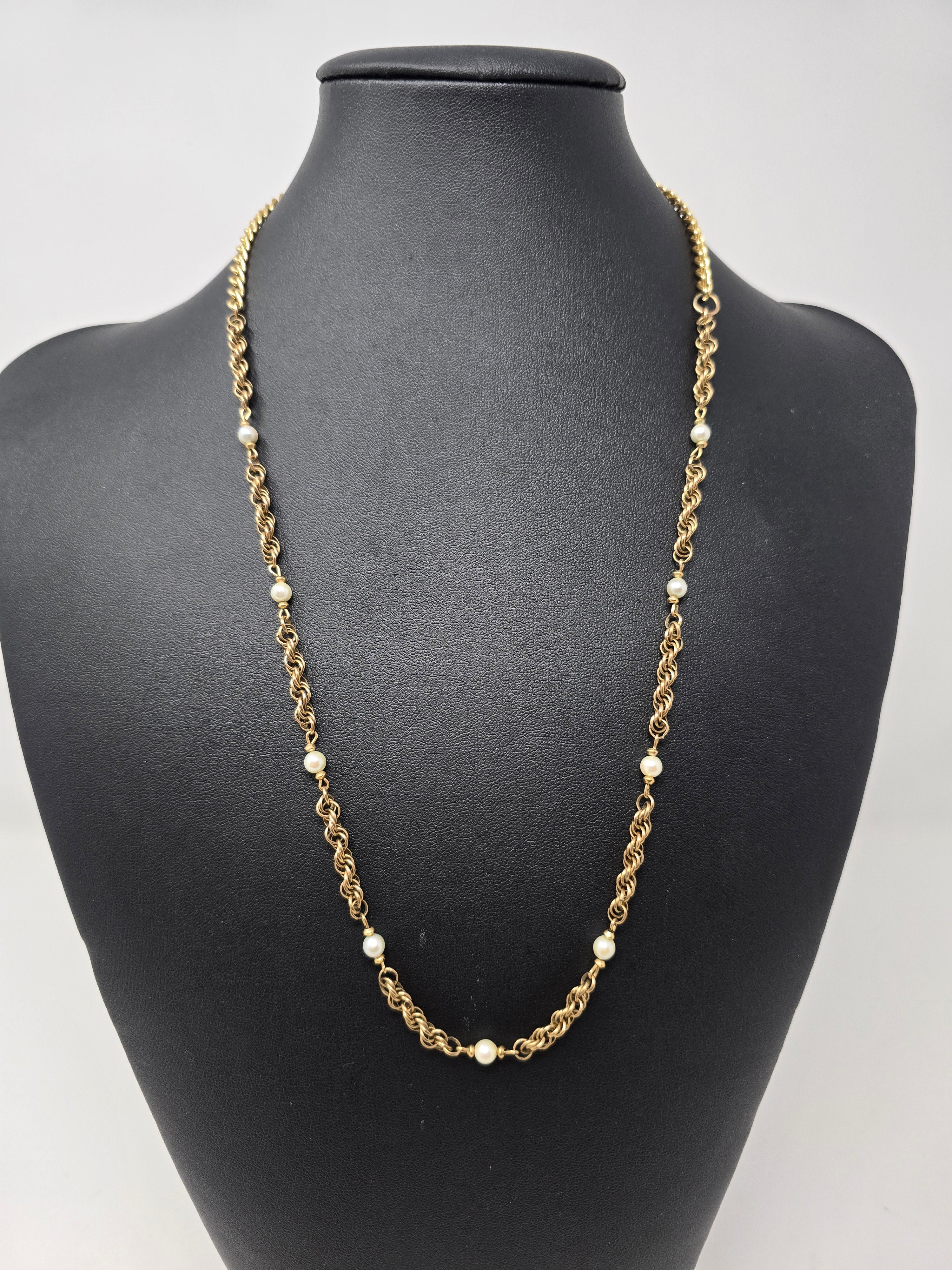 Vintage 12K Gold Fill & Genuine Pearl Necklace