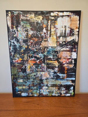 Abstract Acrylic Painting City Scape