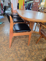 Teak Floating Seat Dining Chairs - Set of 4