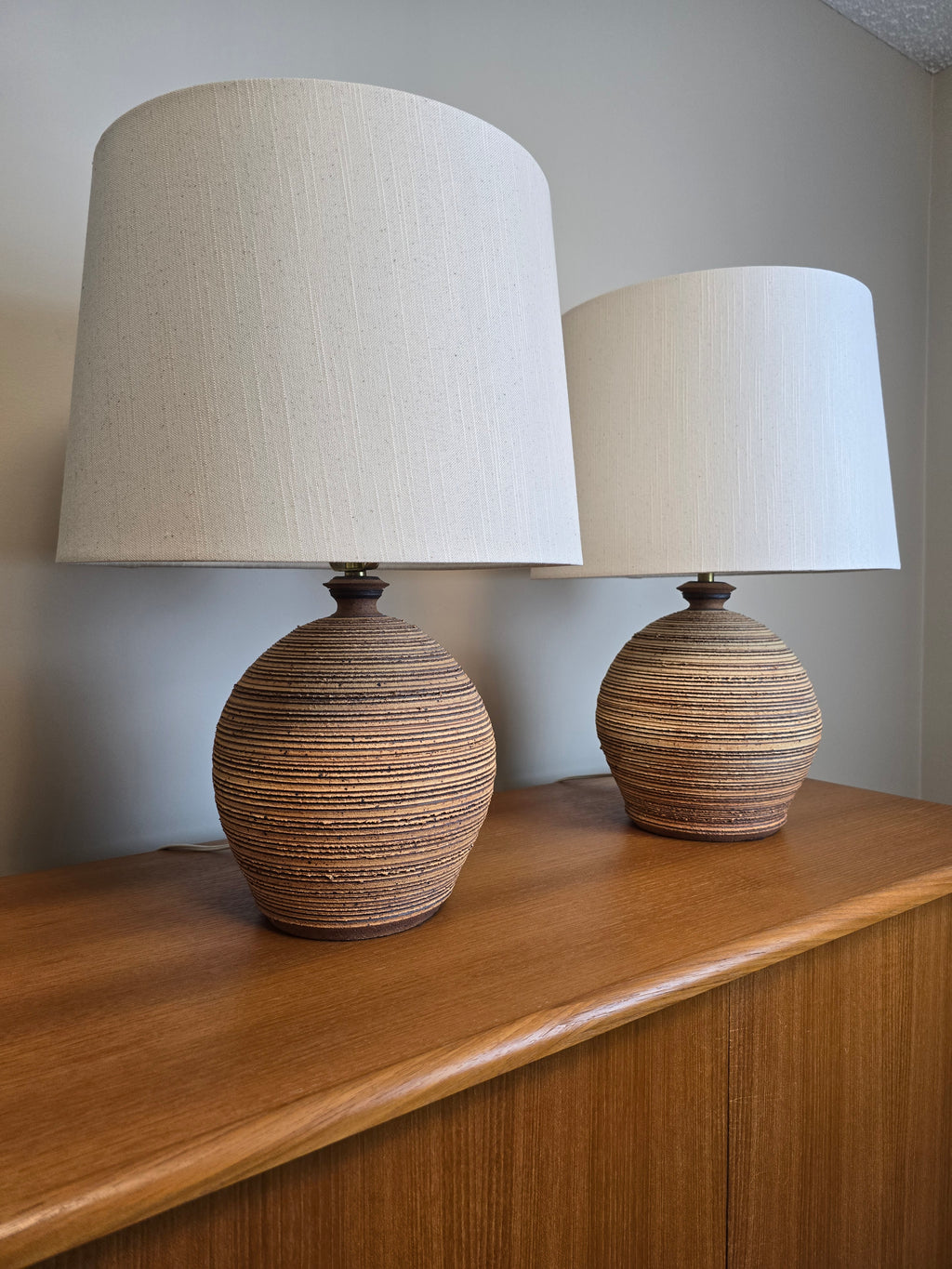 Pair of Studio Pottery Lamps