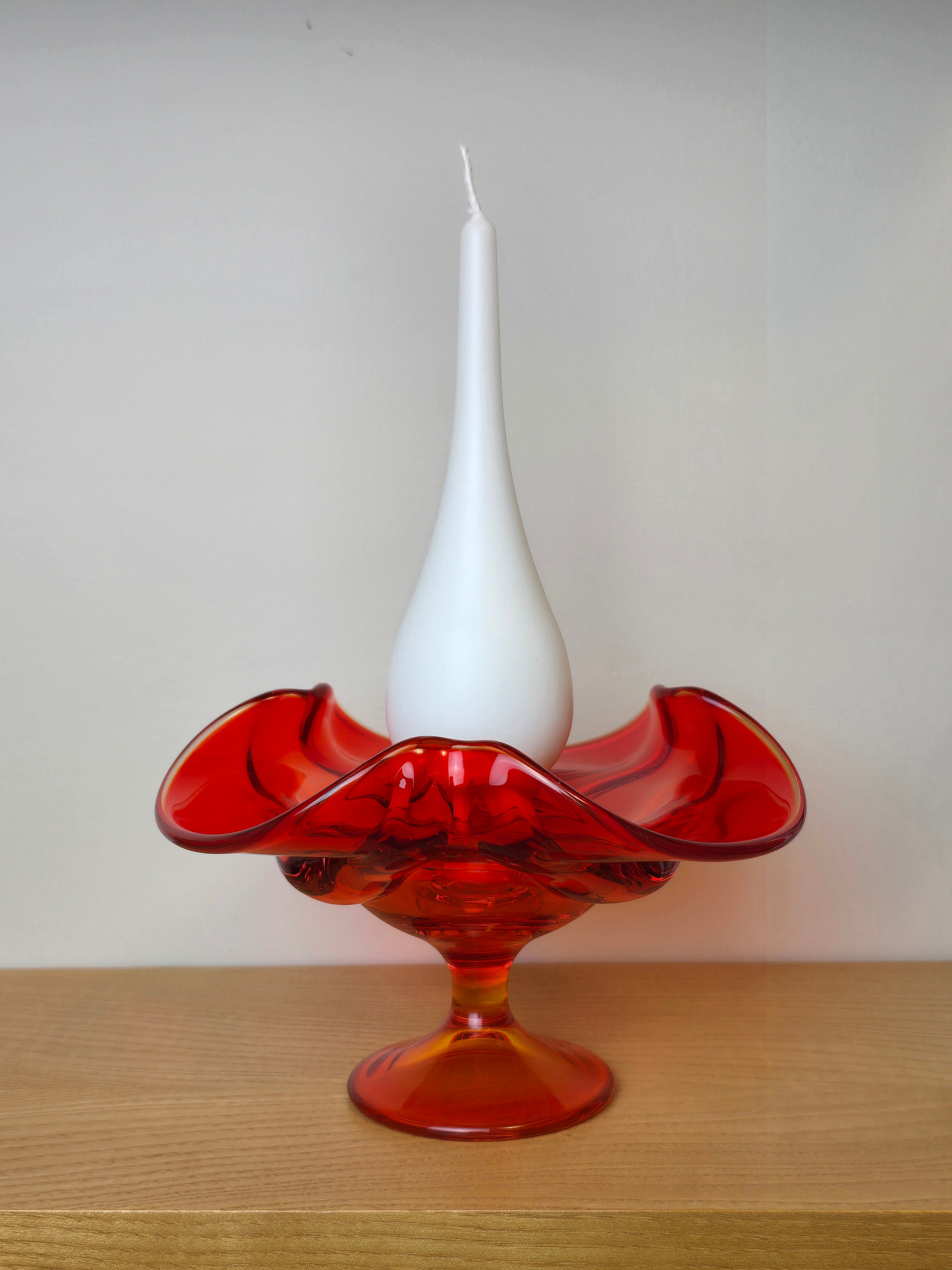 Viking Glass Epic Persimmon Candle Holder