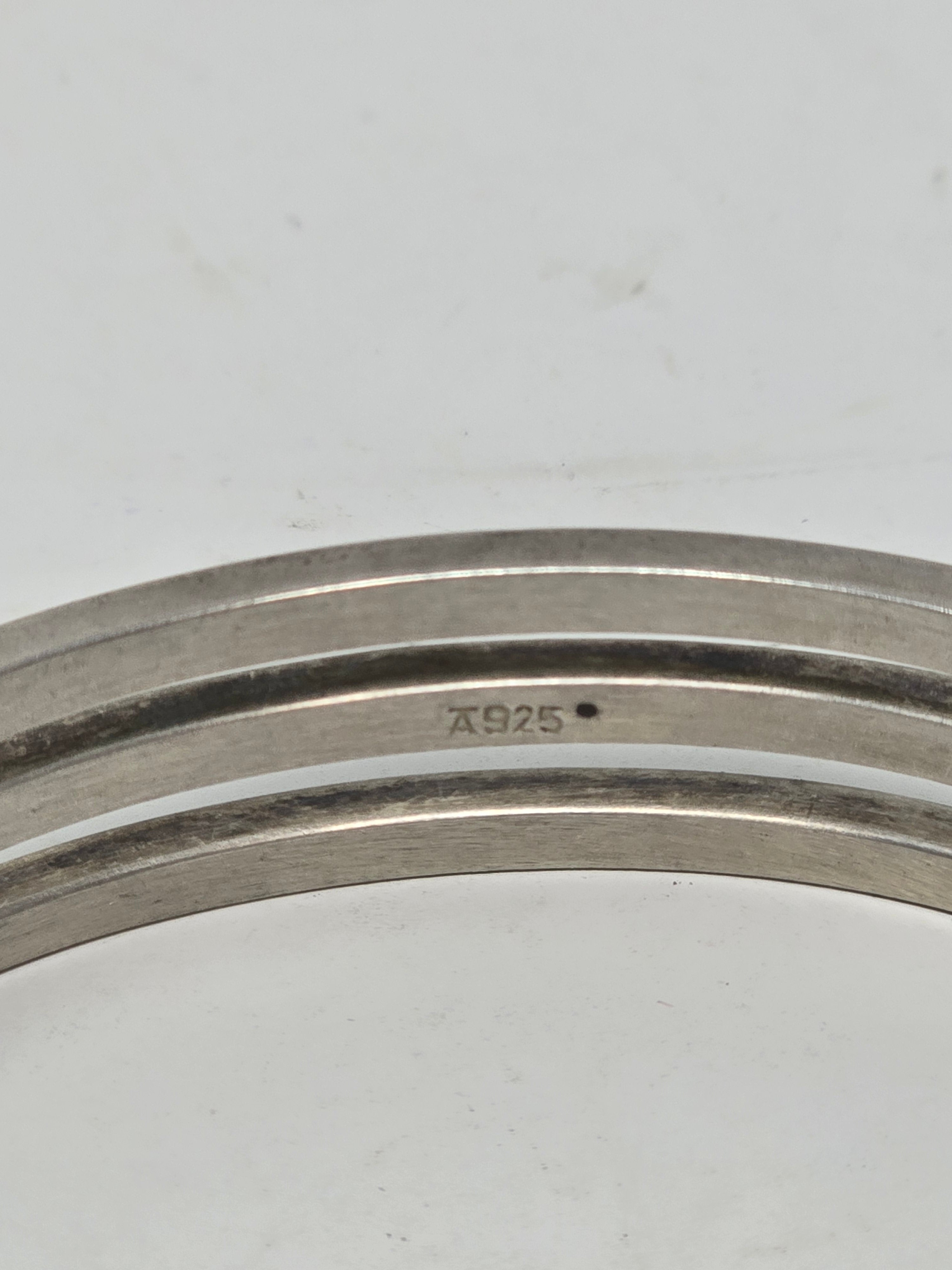 Modernist Silver Triple Band Bangle