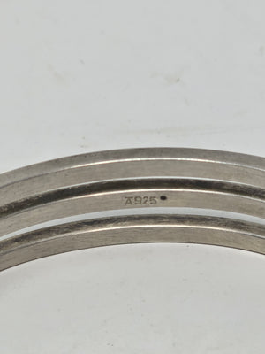 Modernist Silver Triple Band Bangle