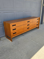 Teak 9 Drawer Dresser & Nightstand