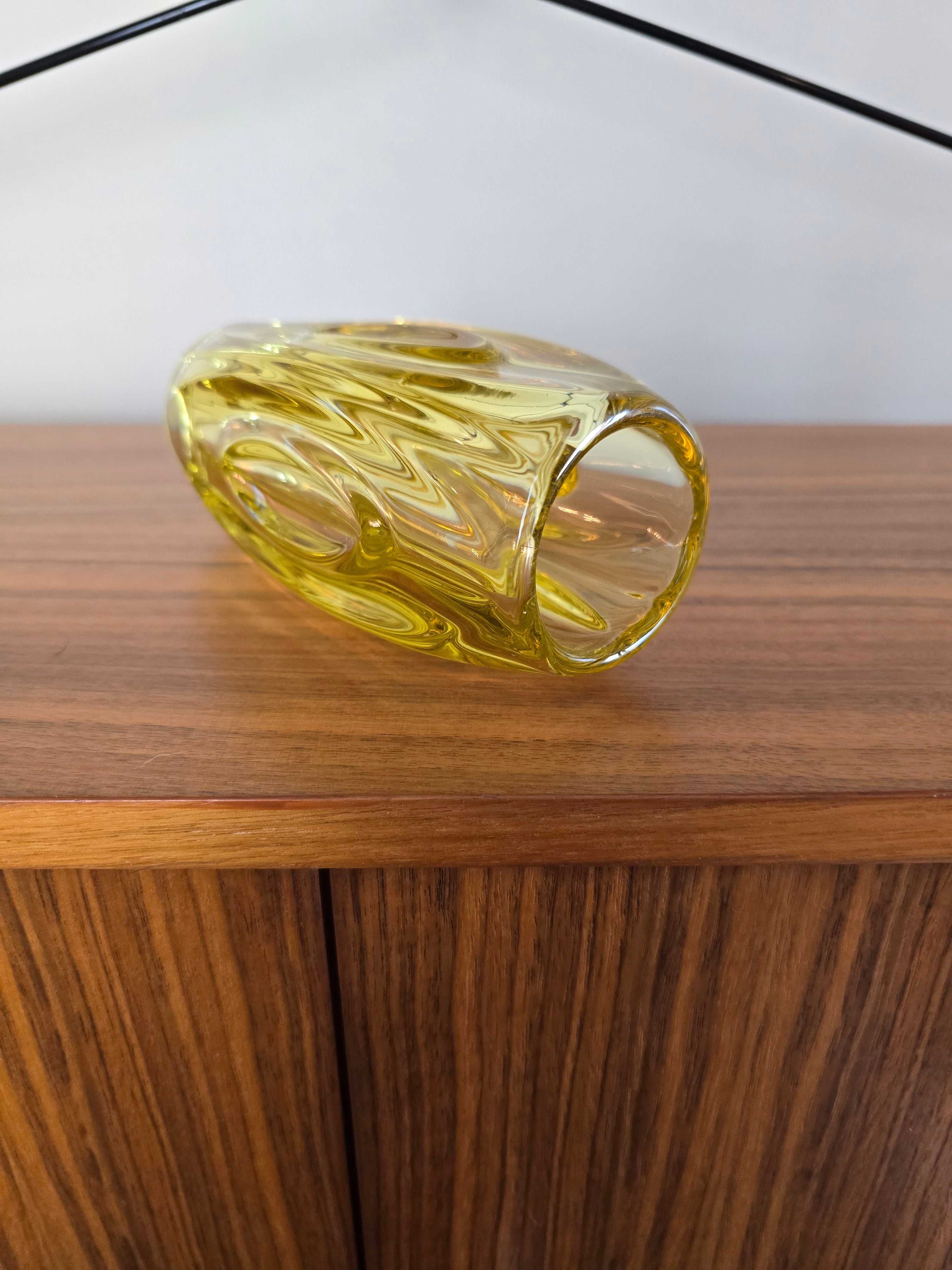 Sklo Union Small Yellow Bullet/Lens Glass Vase