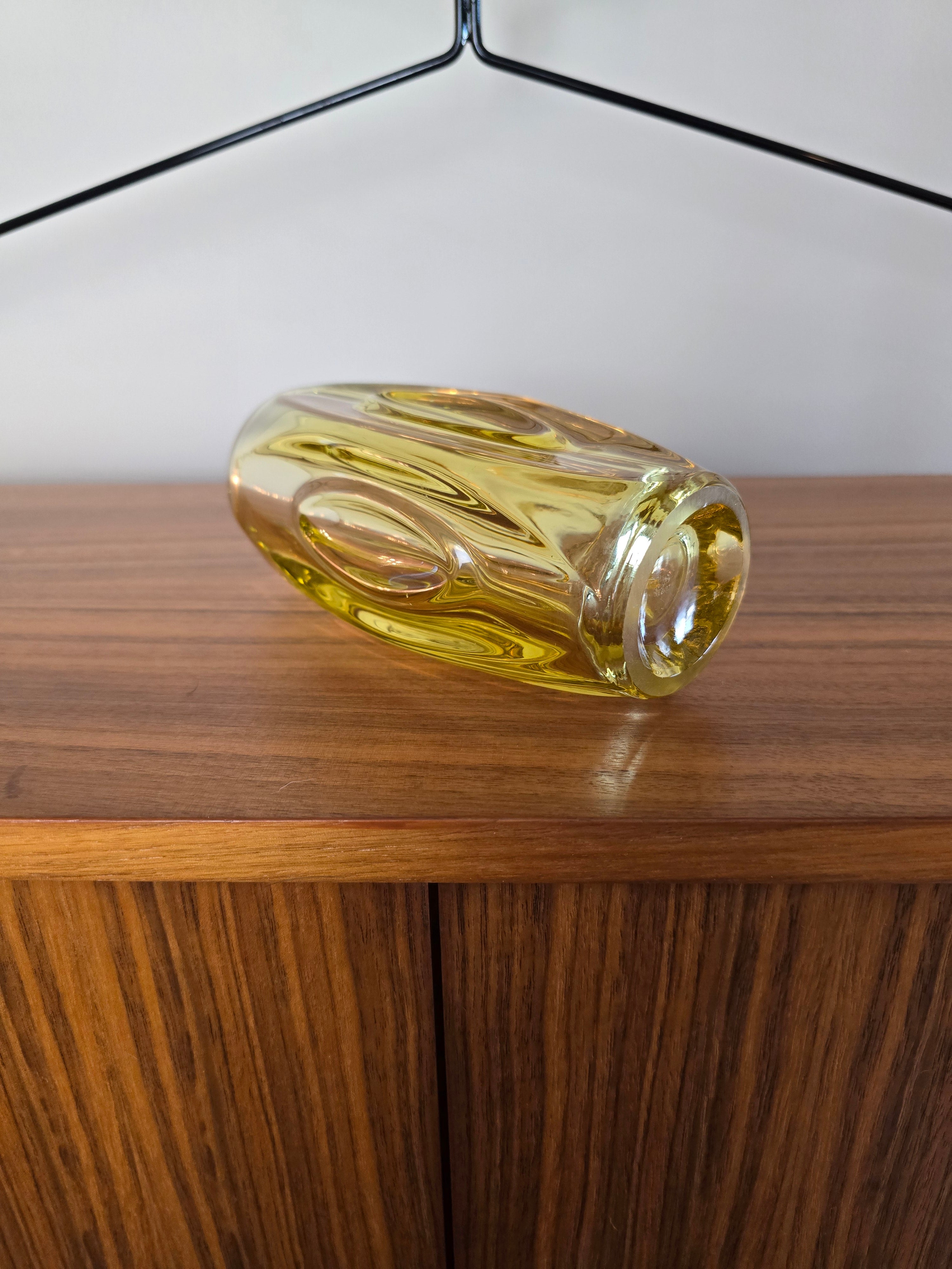 Sklo Union Small Yellow Bullet/Lens Glass Vase