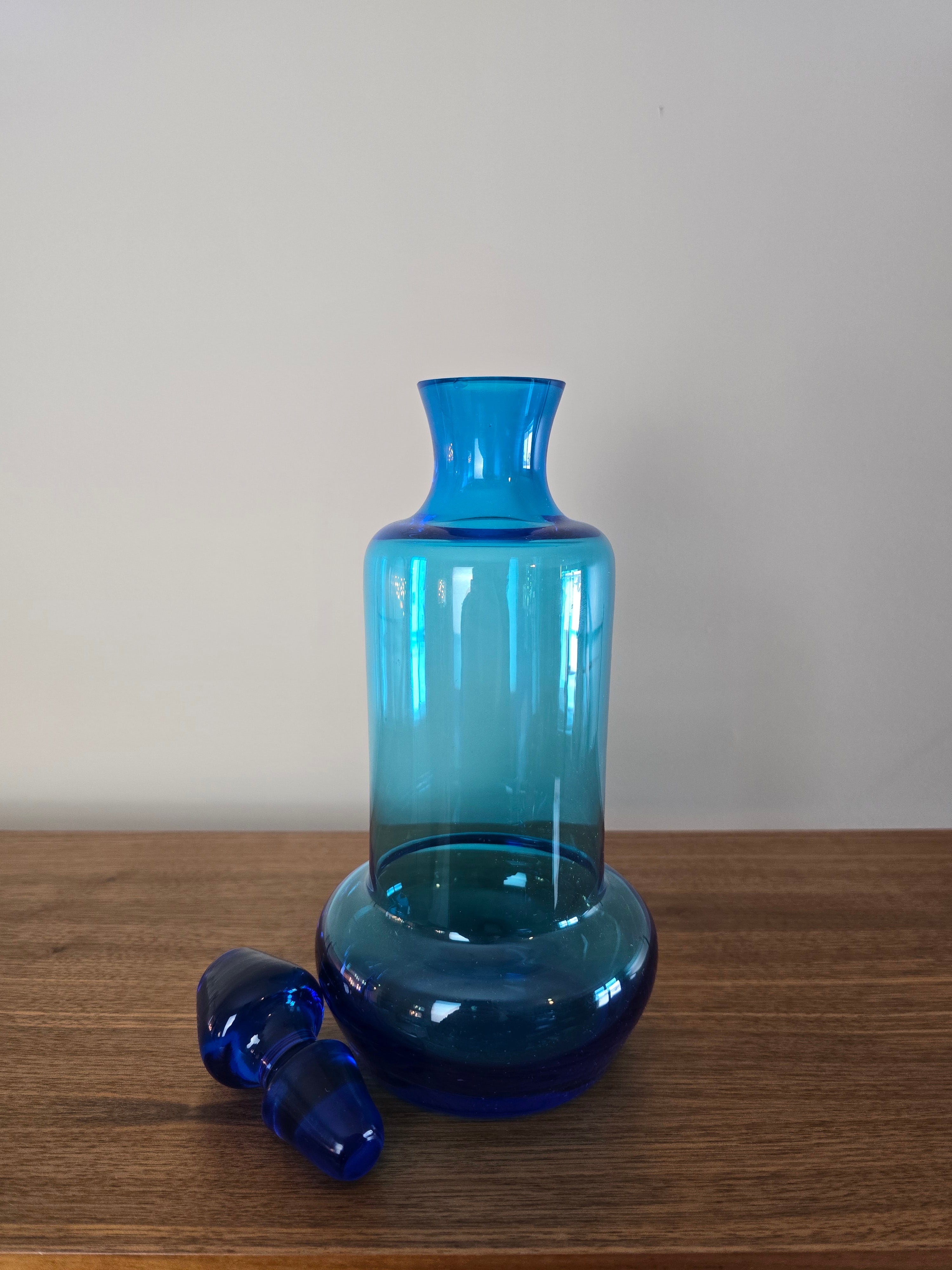 Blue Blown Glass Decanter