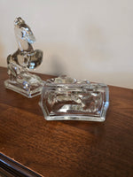 Art Deco L.E. Smith Glass Horse Bookends