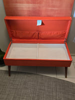 Orange Vinyl Storage Bench